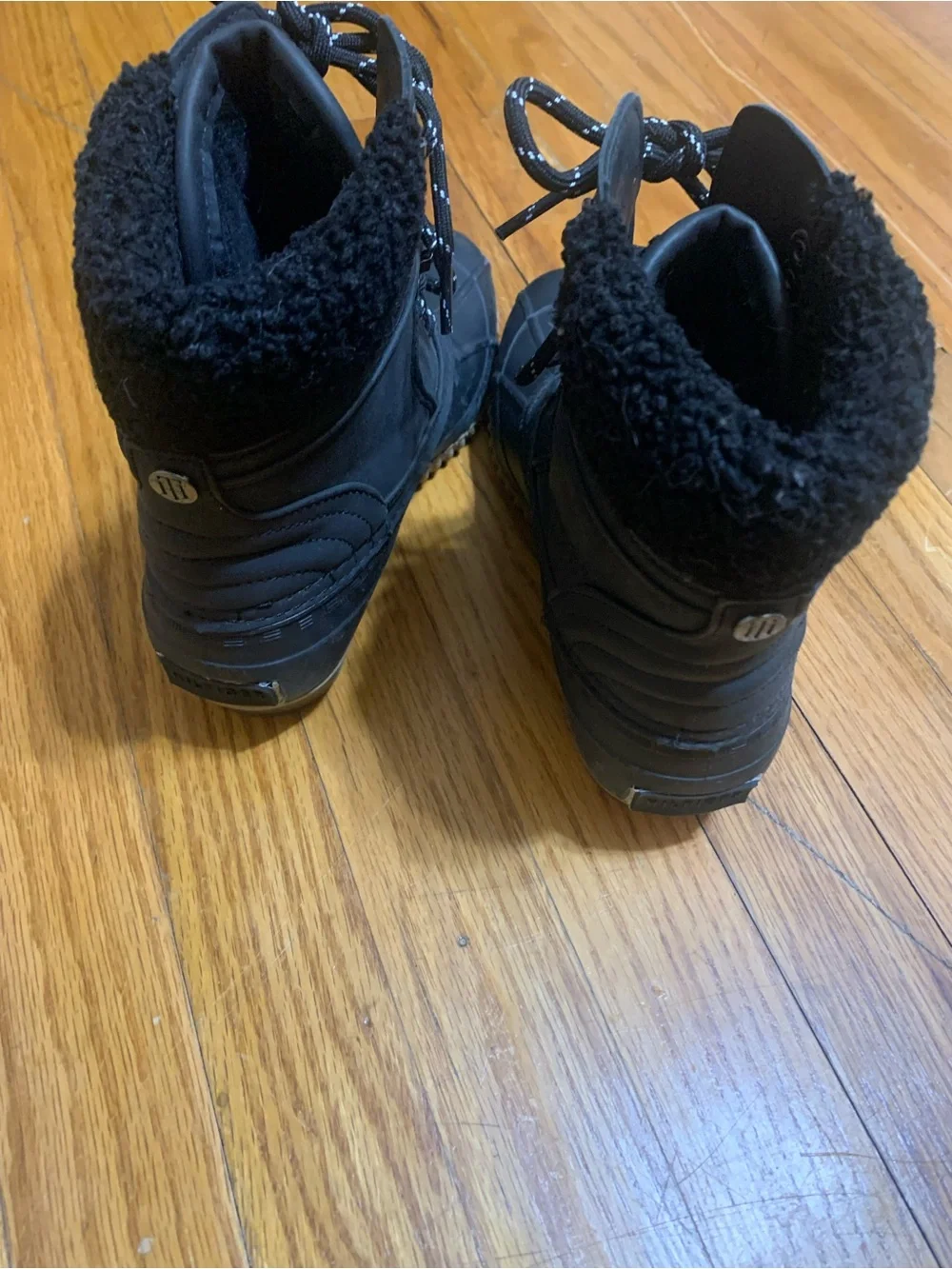Tommy Hilfiger Black Lace-Up Women's Winter Rain Boots
